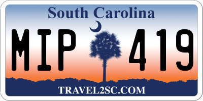 SC license plate MIP419