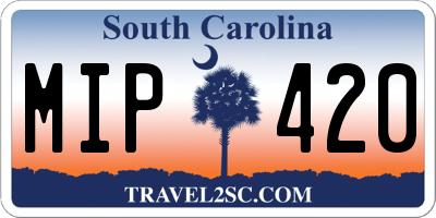 SC license plate MIP420
