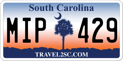 SC license plate MIP429