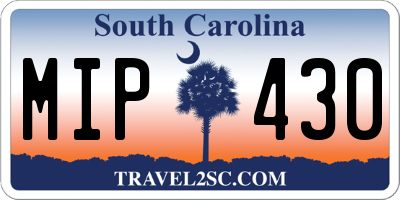 SC license plate MIP430