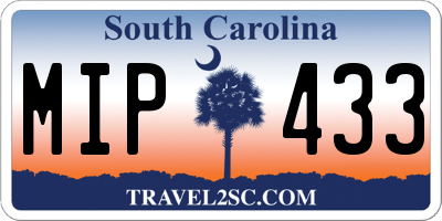 SC license plate MIP433