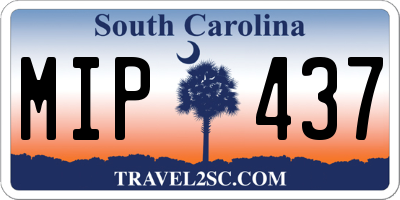 SC license plate MIP437