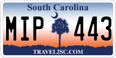SC license plate MIP443