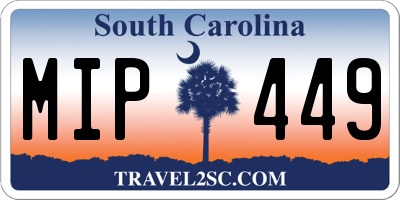 SC license plate MIP449