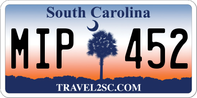 SC license plate MIP452
