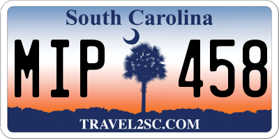 SC license plate MIP458