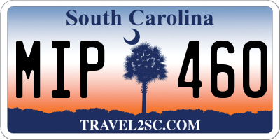 SC license plate MIP460