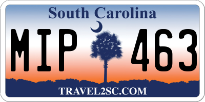 SC license plate MIP463