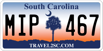 SC license plate MIP467