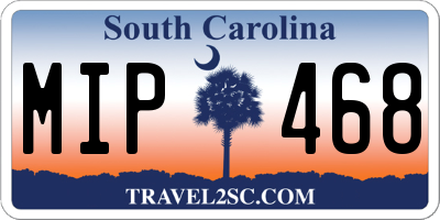 SC license plate MIP468