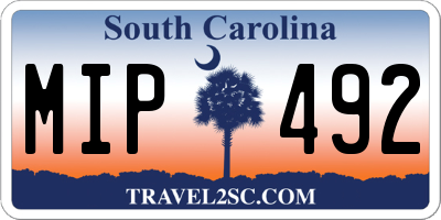 SC license plate MIP492