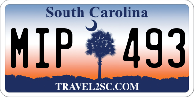 SC license plate MIP493