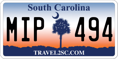 SC license plate MIP494