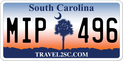 SC license plate MIP496
