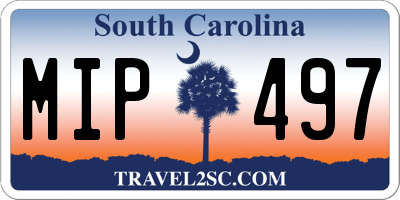SC license plate MIP497