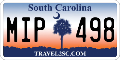 SC license plate MIP498