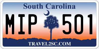 SC license plate MIP501