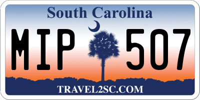 SC license plate MIP507