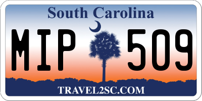 SC license plate MIP509