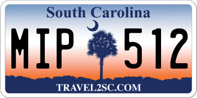 SC license plate MIP512
