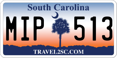 SC license plate MIP513