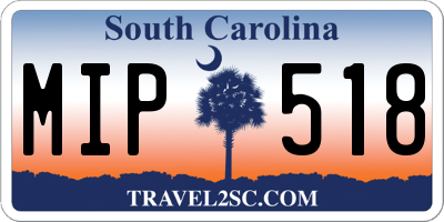 SC license plate MIP518