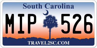 SC license plate MIP526
