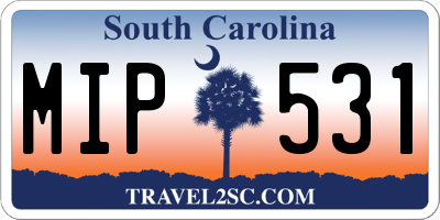 SC license plate MIP531