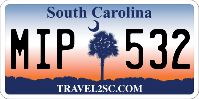 SC license plate MIP532