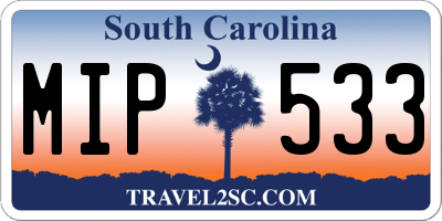 SC license plate MIP533