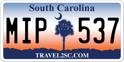 SC license plate MIP537