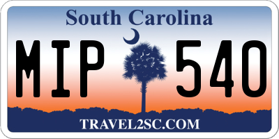 SC license plate MIP540