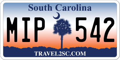 SC license plate MIP542
