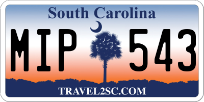 SC license plate MIP543