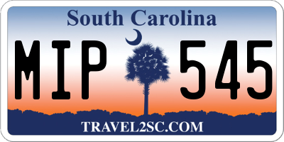 SC license plate MIP545