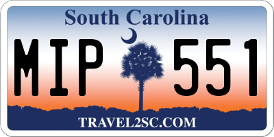 SC license plate MIP551