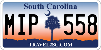 SC license plate MIP558