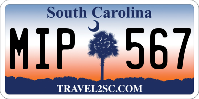 SC license plate MIP567