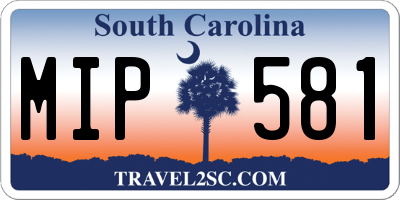 SC license plate MIP581