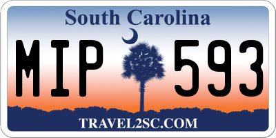 SC license plate MIP593