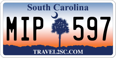 SC license plate MIP597
