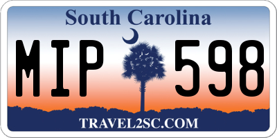 SC license plate MIP598