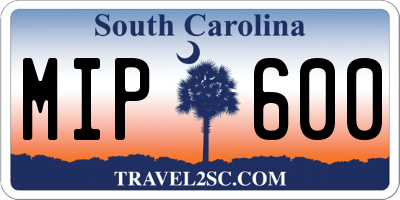 SC license plate MIP600