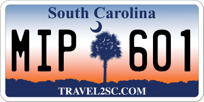 SC license plate MIP601