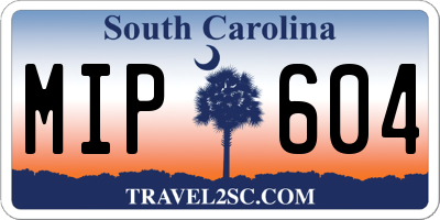 SC license plate MIP604