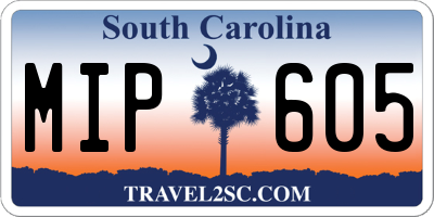 SC license plate MIP605