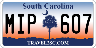 SC license plate MIP607