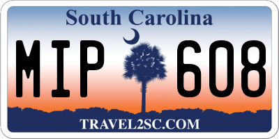 SC license plate MIP608