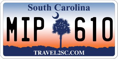 SC license plate MIP610
