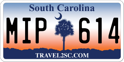 SC license plate MIP614